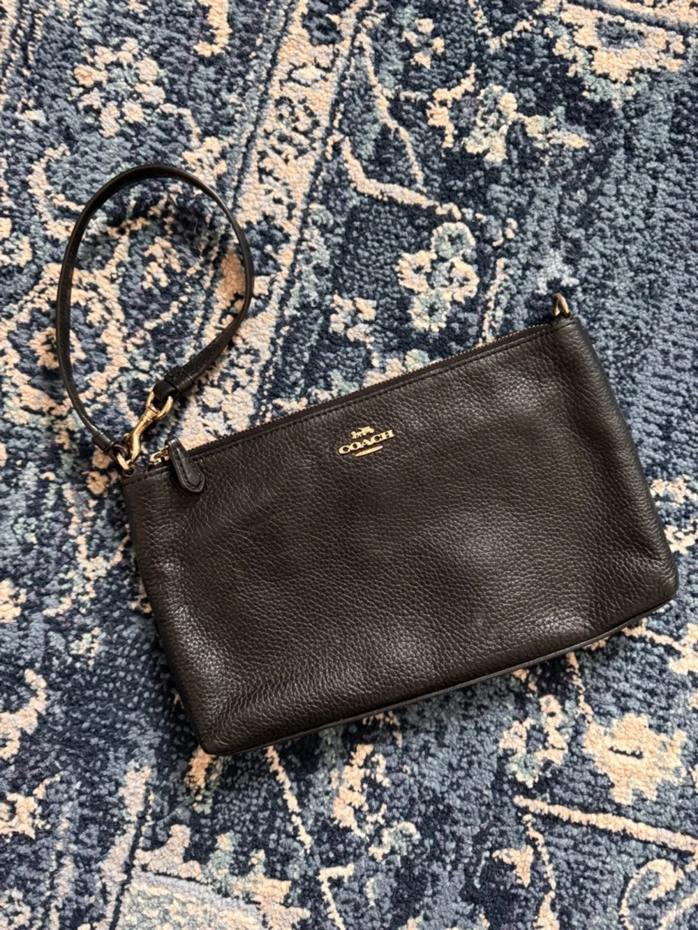 Coach Large Pebbled Wristlet - Picture 2 of 16